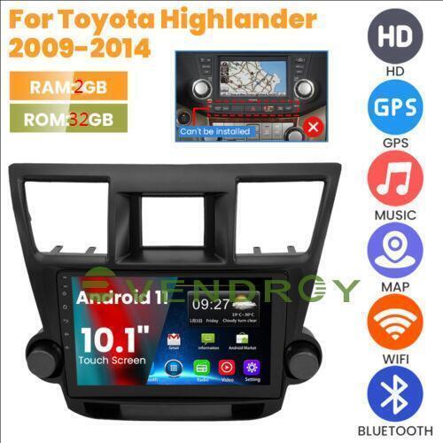 10"2+32G Car Stereo Player GPS Navigation Radio For Toyota Highlander 2009-2014