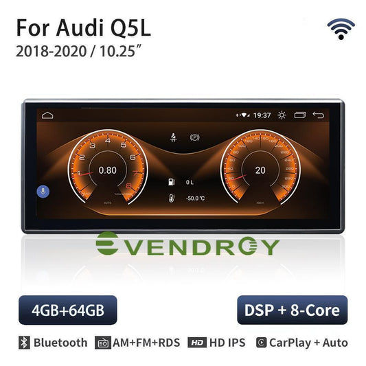 10.25" 4G+64G Car GPS Navigation Radio Stereo Player For Audi Q5L 2018-2020
