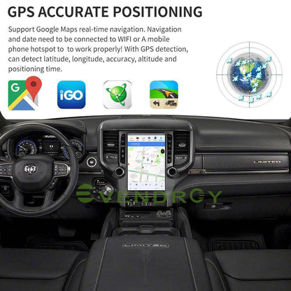 For Dodge RAM 1500 2500 3500 Car GPS Navigation Headunit Radio Stereo 12.1"4+64G