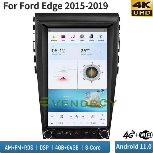 13.6" Car GPS Navigation For Ford Edge 2015-2019 Radio Stereo 4K HD Video 4+64G