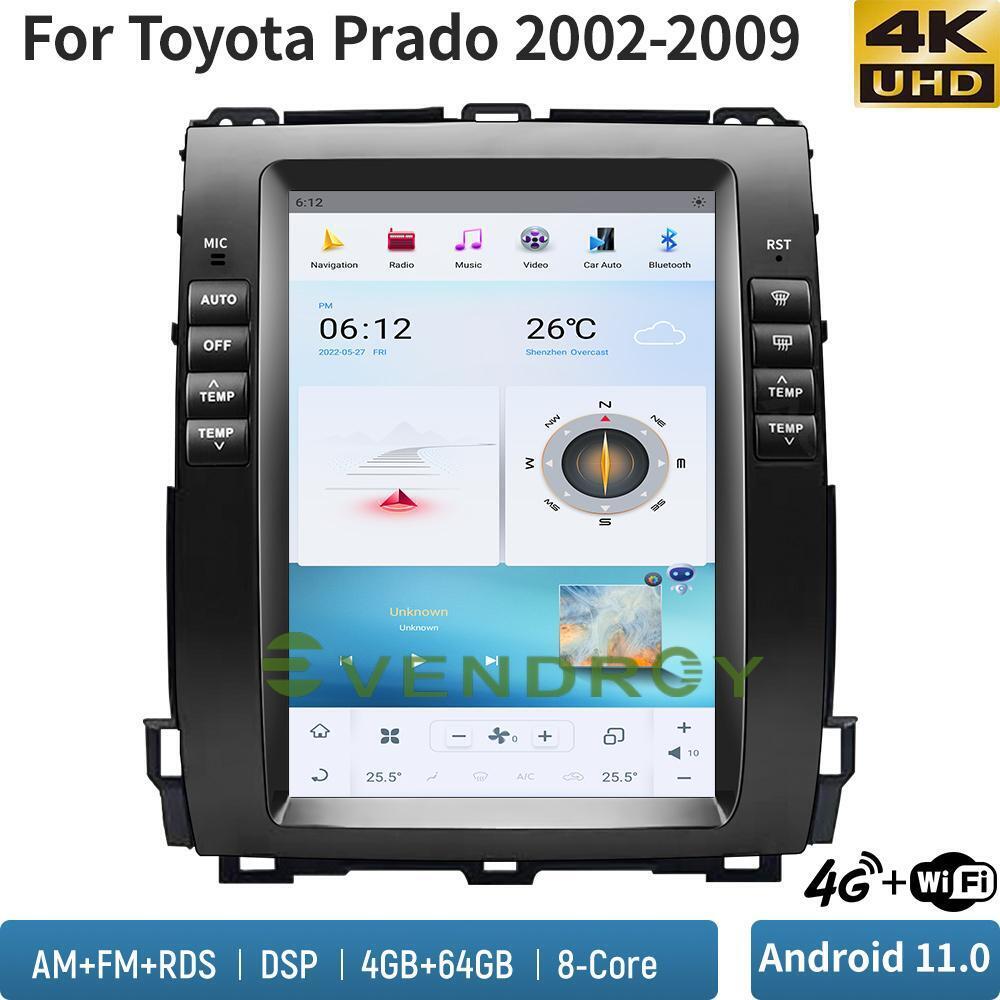 10.4"Car GPS Navigation For Toyota Prado 2002-2009 Stereo Radio Head Unit 4+64G
