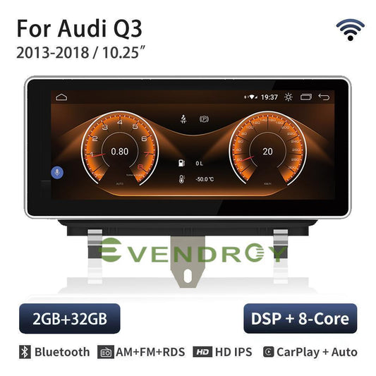 10.25"Car GPS Navigation Radio Stereo PlayerFor Audi Q3 2013-2018 CARPLAY 2G+32G