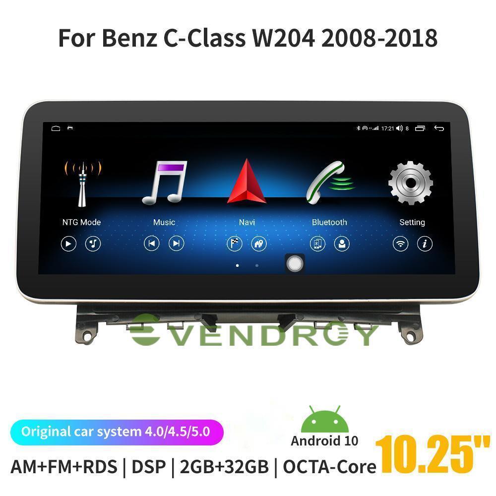 Car GPS Radio Navigation for Benz C-Class W204 2008-2018 10.25" Android10  2+32G