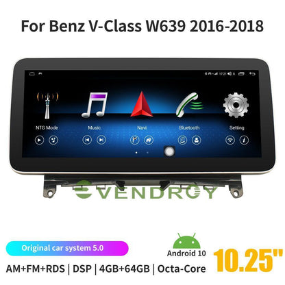 Android10 Car GPS Radio Stereo Navigation For Benz V-Class W639 16-18 10.25" 64G