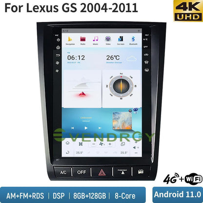 11.8"Car GPS Navigation For Lexus GS 2004-2011 Car Radio Stereo Head Unit 8+128G