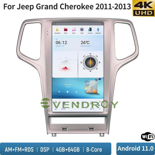 Car GPS Navigation For Jeep Grand Cherokee 2011-2013 Radio Stereo 4K Video13.6"