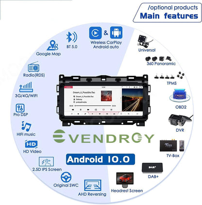 10.25"Car Radio GPS Navigation Carplay touch screen for Jaguar XE/XEL 2016-2019