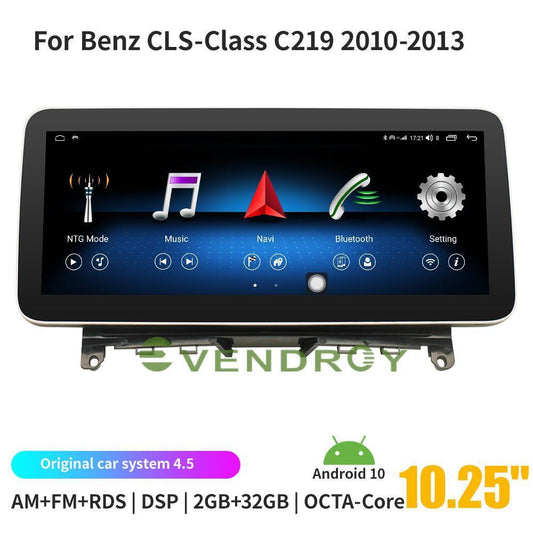 10.25" Android10 Car GPS Radio Stereo Navigation For Benz CLS C219 10-13 2G+32G