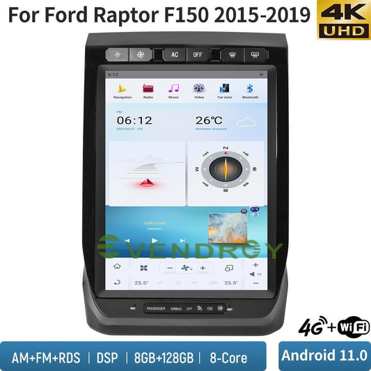 13"Car GPS Navigation For Ford Raptor/F150 2015-2019 Radio Stereo Audio 8+128G