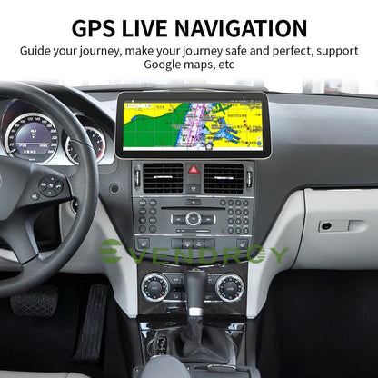 Car GPS Radio Navigation for Benz C-Class W204 2008-2018 12.3" Android10  4+64G