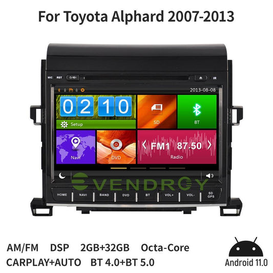 Car GPS Navig carplay For Toyota Alphard 2007-2013 Stereo Radio Android11 2+32G