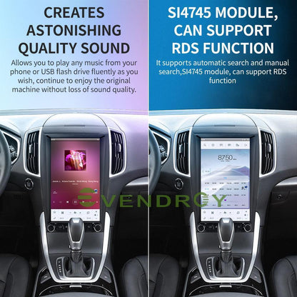13.6" Car GPS Navigation Radio Stereo 4K HD Video 8+128G For Ford Edge 2015-2019
