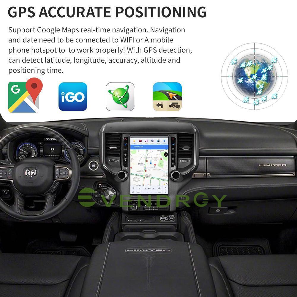 For Dodge RAM 1500 2500 3500 Car GPS Navigation Headunit Radio Stereo 12.1" 128G