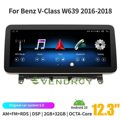 Android10 Car GPS Radio Stereo Navigation For Benz V-Class W639 16-18 12.3" 32G