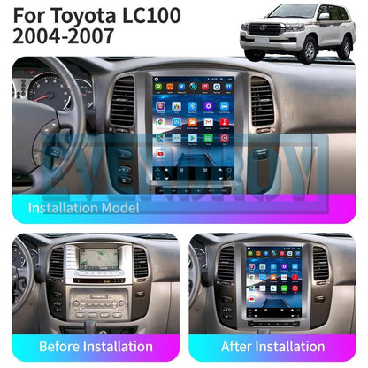 12.1" Car GPS Radio Stereo Navigation For Toyota LC100 2004-2007 carplay